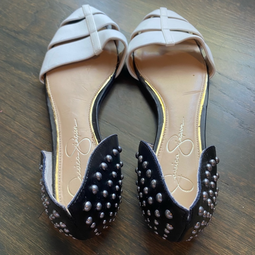 Jessica Simpson black and white flats sz 7.5 m